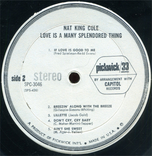Nat King Cole - Love Is A Many Splendored Thing