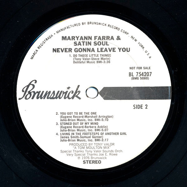 Maryann Farra & Satin Soul - Never Gonna Leave You