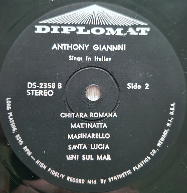 Anthony Giannini - Sings In Italian