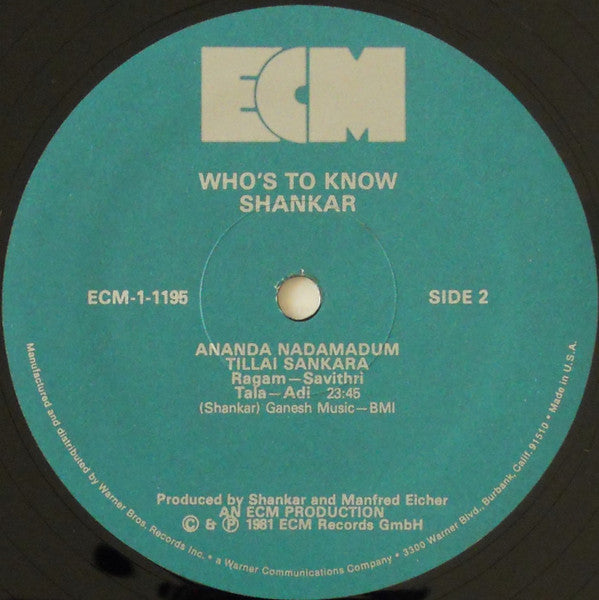 Shankar - Who's To Know