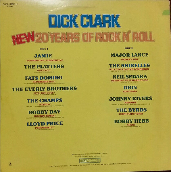 Various - Dick Clark New 20 Years of Rock N' Roll Volume III
