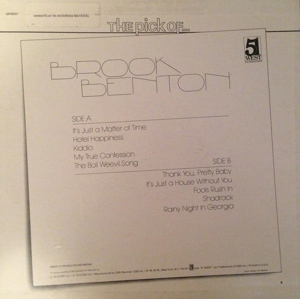 The Pick Of Brook Benton