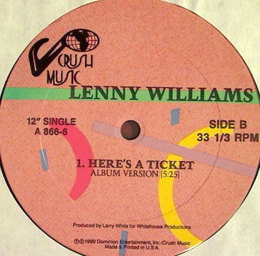 Lenny Williams - Here's A Ticket