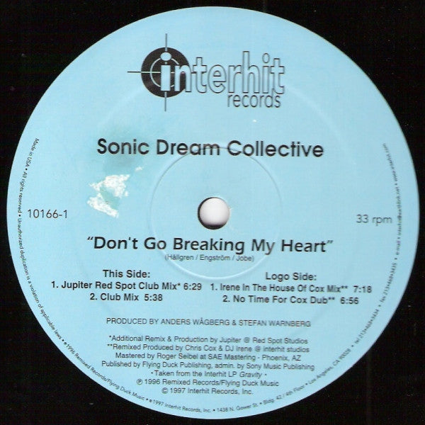 Sonic Dream Collective - Don't Go Breaking My Heart