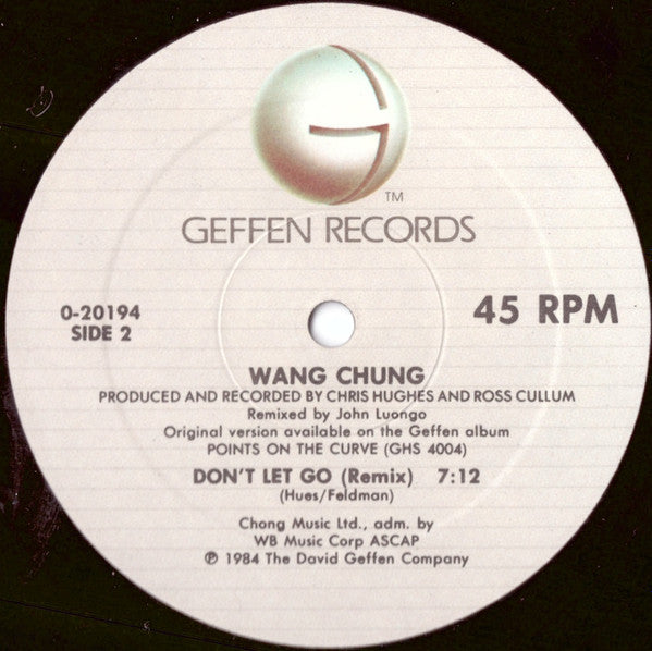 Wang Chung - Dance Hall Days & Don't Let Go