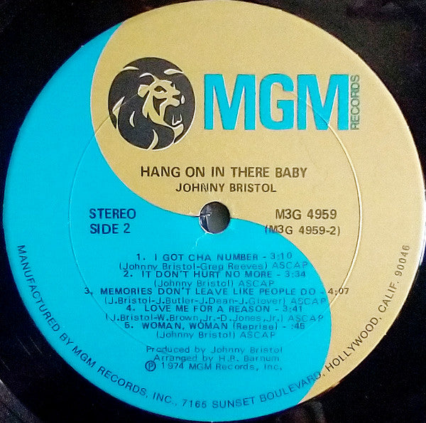 Johnny Bristol - Hang On In There Baby