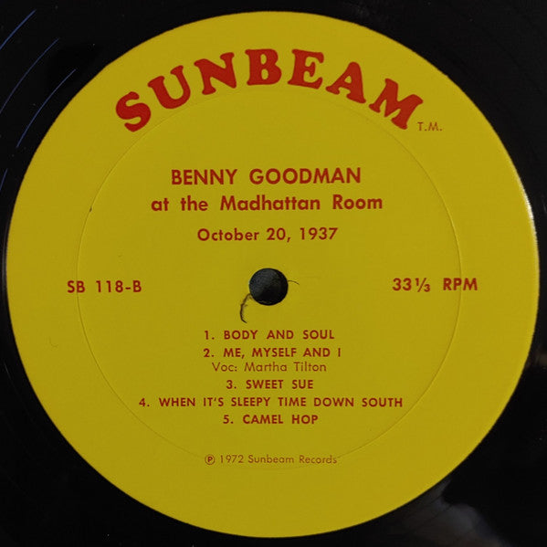 Benny Goodman - At The Madhattan Room - Oct. 20, 1937