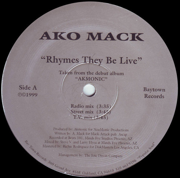 Ako Mack - Rhymes They Be Live