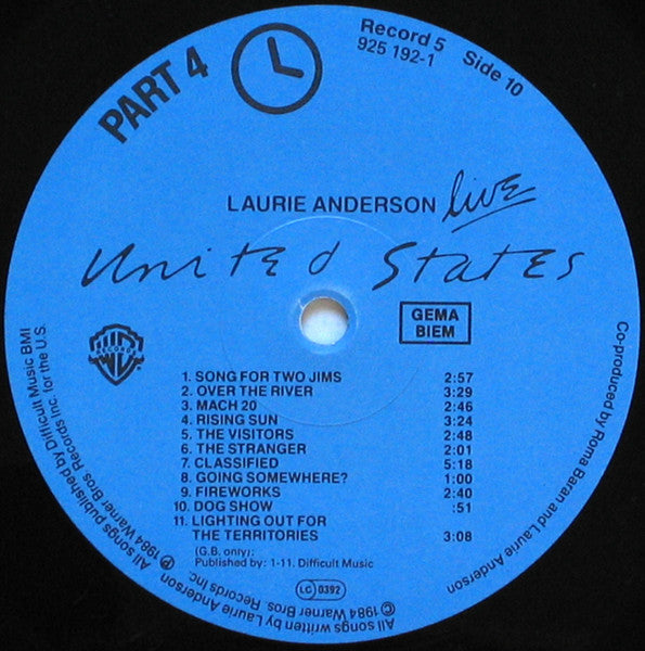 Laurie Anderson - United States Live