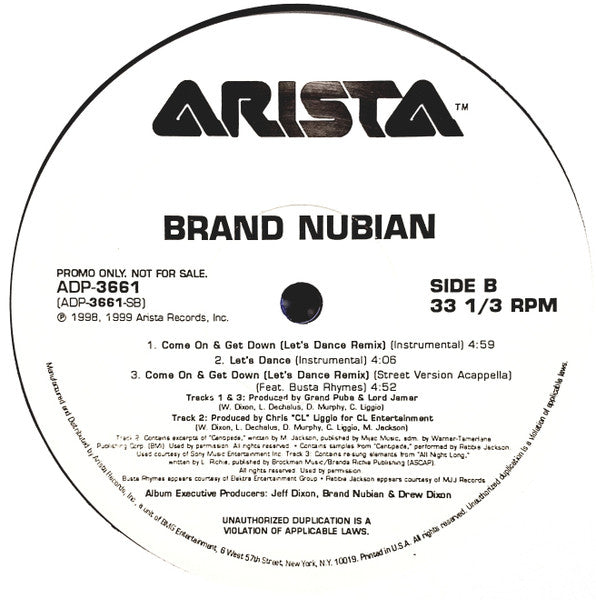 Brand Nubian - Come On & Get Down (Lets Dance Remix) / Let's Dance