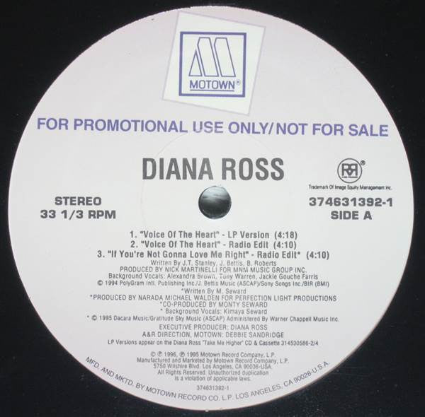 Diana Ross - Voice Of The Heart / If You're Not Gonna Love Me Right
