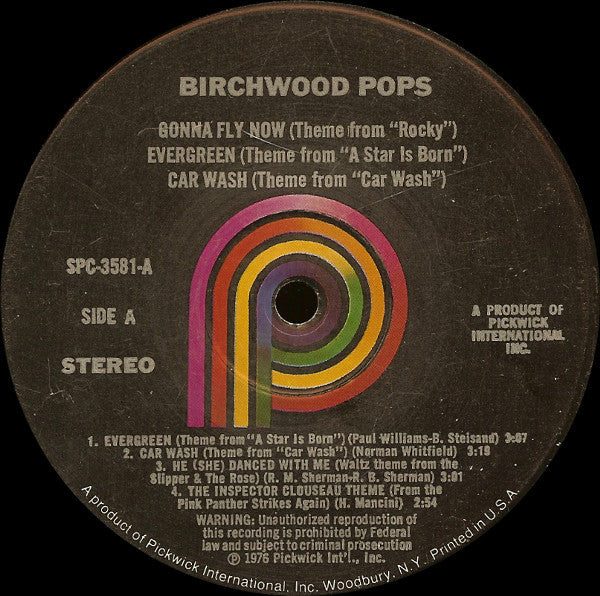 Birchwood Pops - Gonna Fly Now / Evergreen / Car Wash
