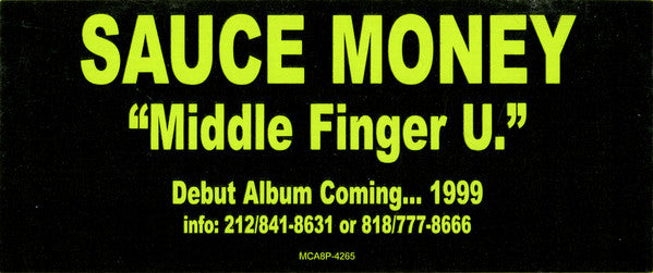 Sauce Money - Middle Finger U. / Pre-Game