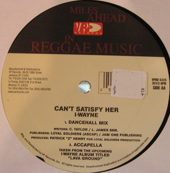 I Wayne - Can't Satisfy Her