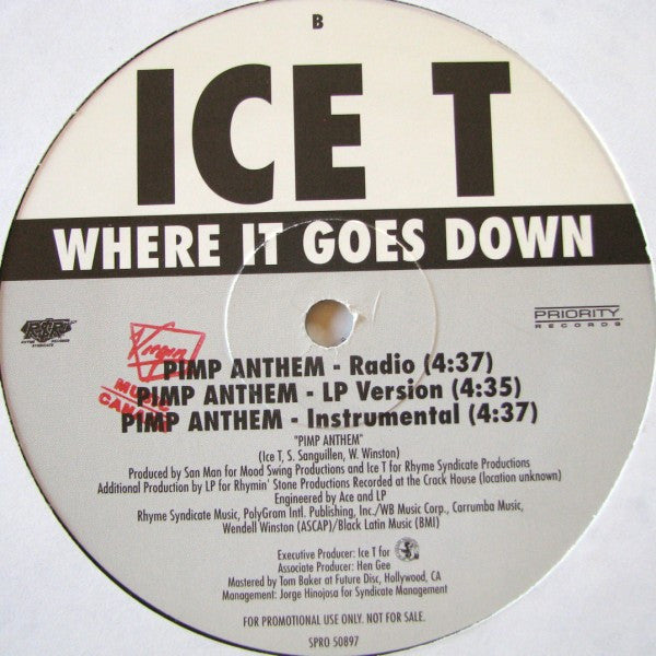 Ice-T - Where It Goes Down / Pimp Anthem