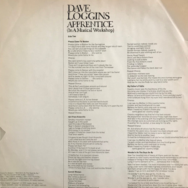 Dave Loggins - Apprentice (In A Musical Workshop)