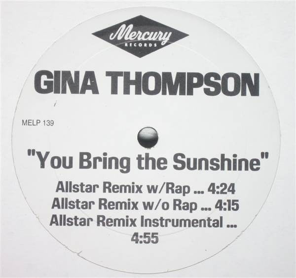 Gina Thompson - You Bring The Sunshine