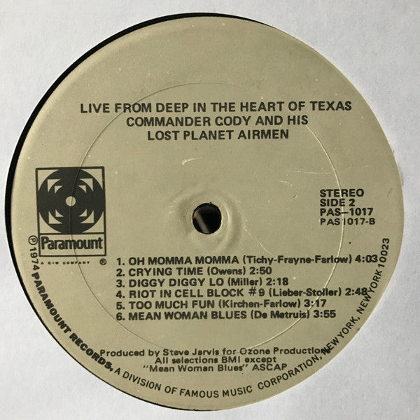 Commander Cody And His Lost Planet Airmen - Live From Deep In The Heart Of Texas