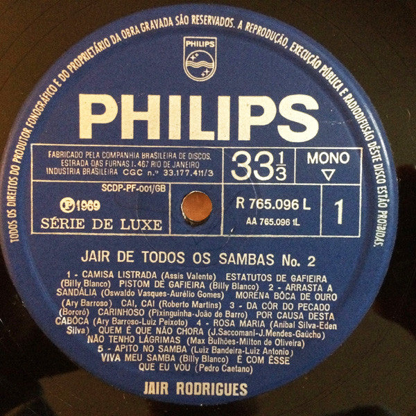 Jair Rodrigues - Jair De Todos Os Sambas No. 2