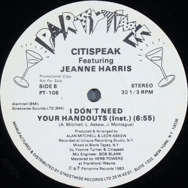 Citispeak - I Don't Need Your Handouts