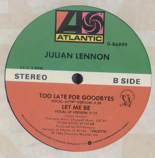 Julian Lennon - Too Late For Goodbyes