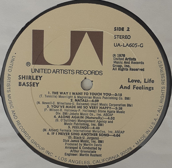 Shirley Bassey - Love, Life And Feelings