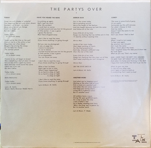 Talk Talk - The Party's Over