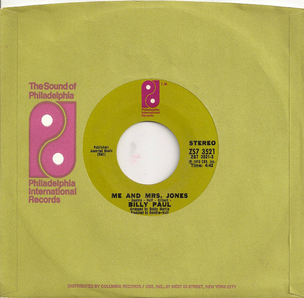 Billy Paul - Me And Mrs. Jones / Your Song