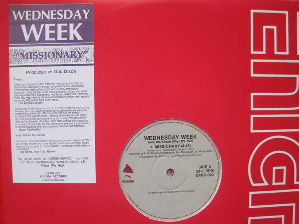 Wednesday Week - Missionary