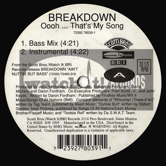 Breakdown (5) - Oooh...That's My Song