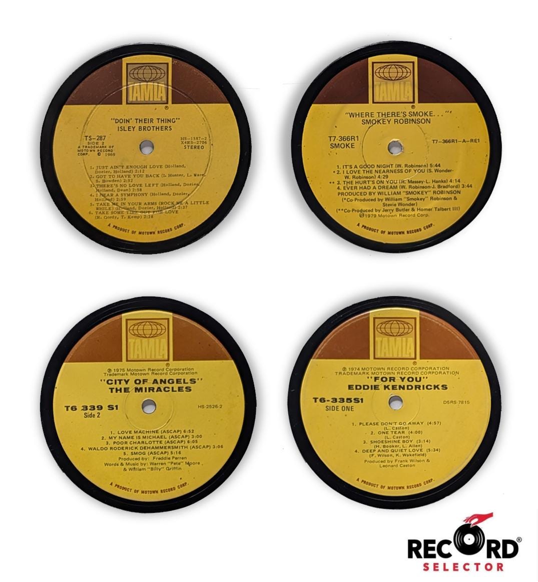 Vinyl Coaster 4-Pack: TAMLA Set - Isley Brothers, Smokey Robinson, The Miracles, Eddie Kendricks
