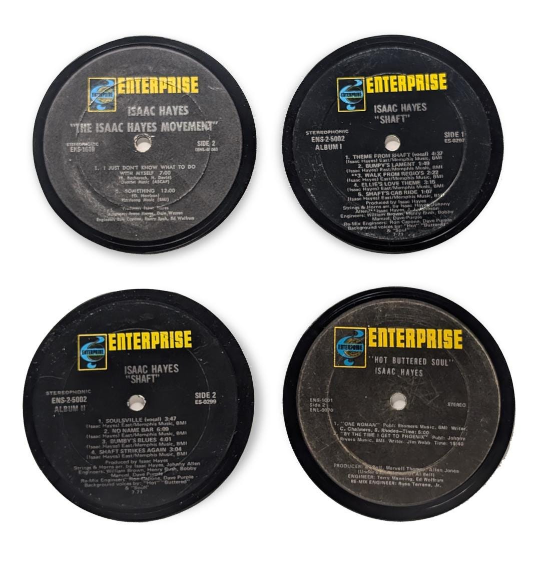 Record Selector - Vinyl Coaster 4-Pack - Isaac Hayes Set