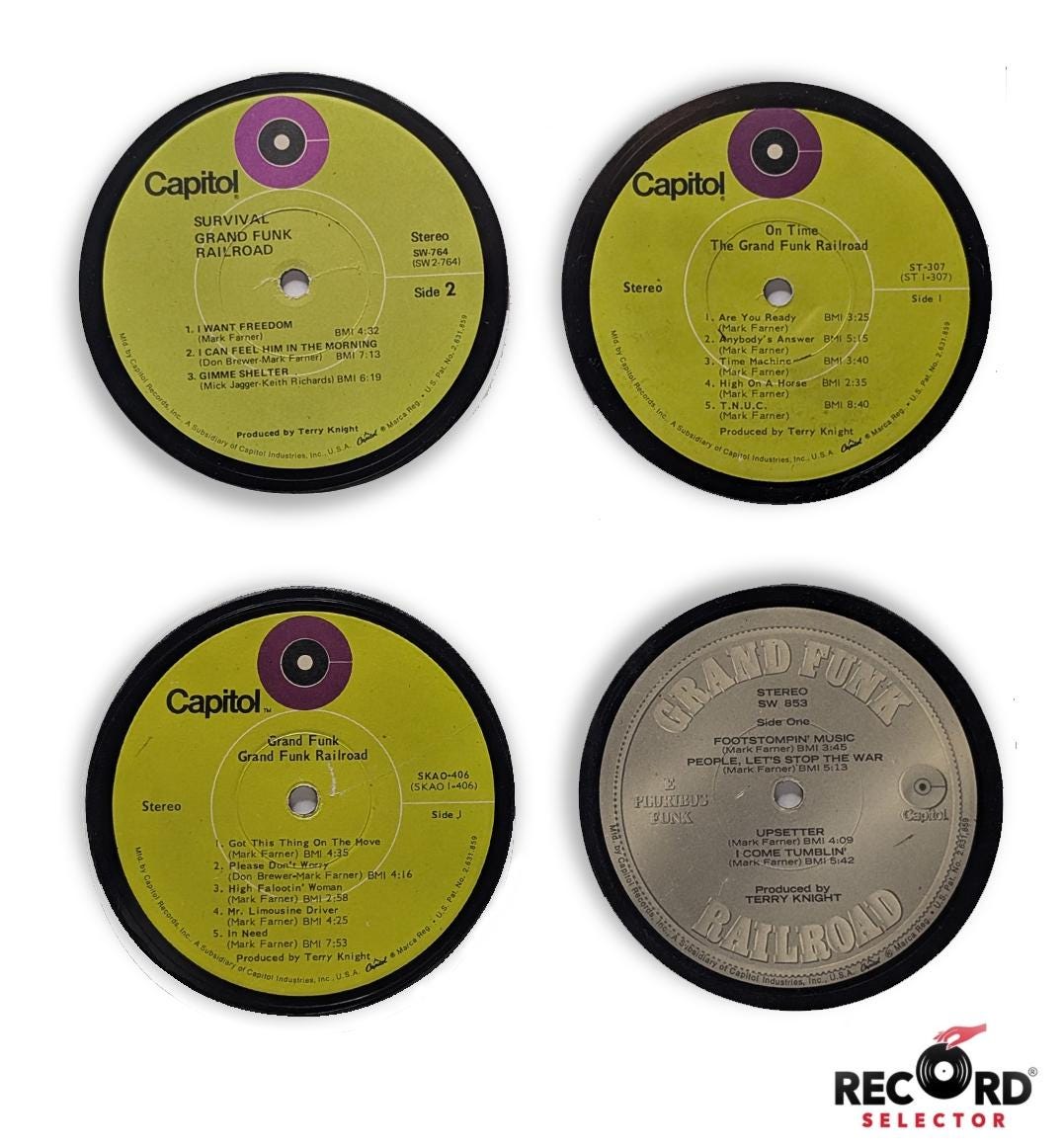 Record Selector - Vinyl Coaster 4-Pack - Grand Funk Railroad Set