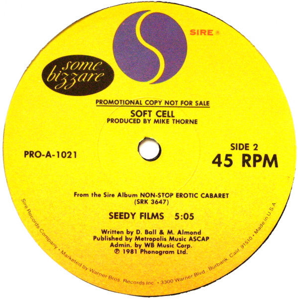 Soft Cell - Sex Dwarf / Entertain Me / Seedy Films