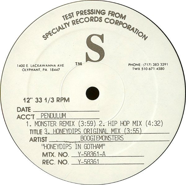 Honeydips In Gotham by Boogiemonsters Record Selector