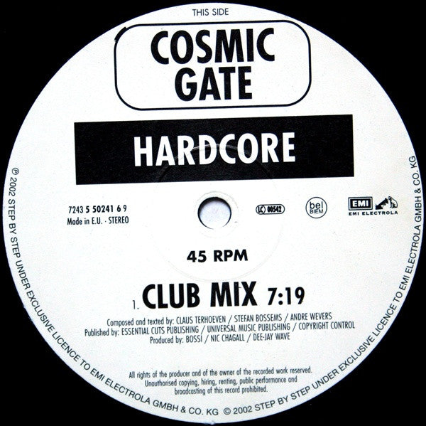 Cosmic Gate - Back To Earth / Hardcore