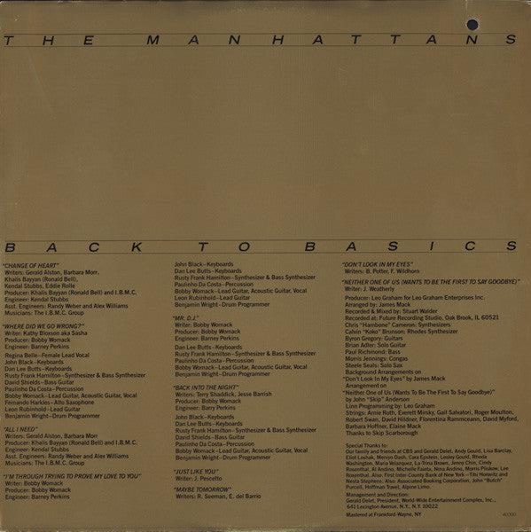 Manhattans - Back To Basics