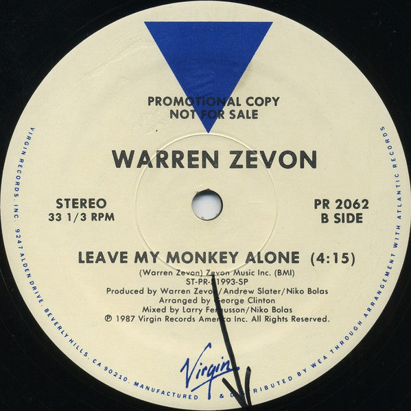 Warren Zevon - Detox Mansion / Leave My Monkey Alone