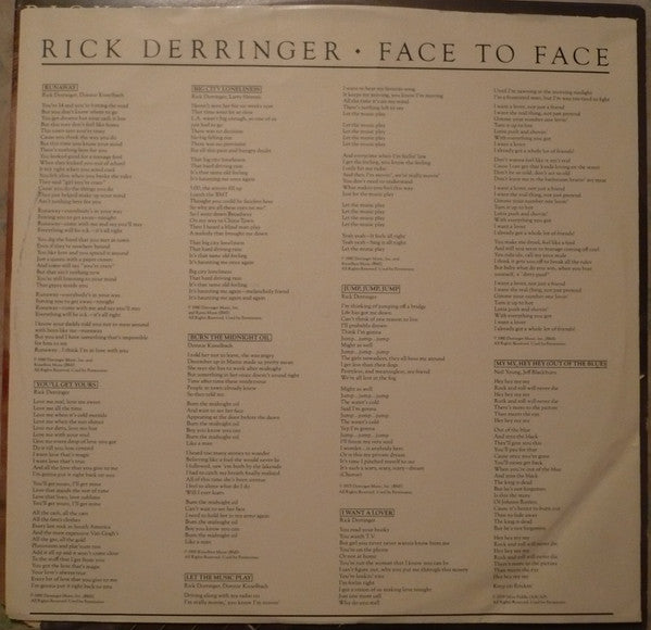 Rick Derringer - Face To Face