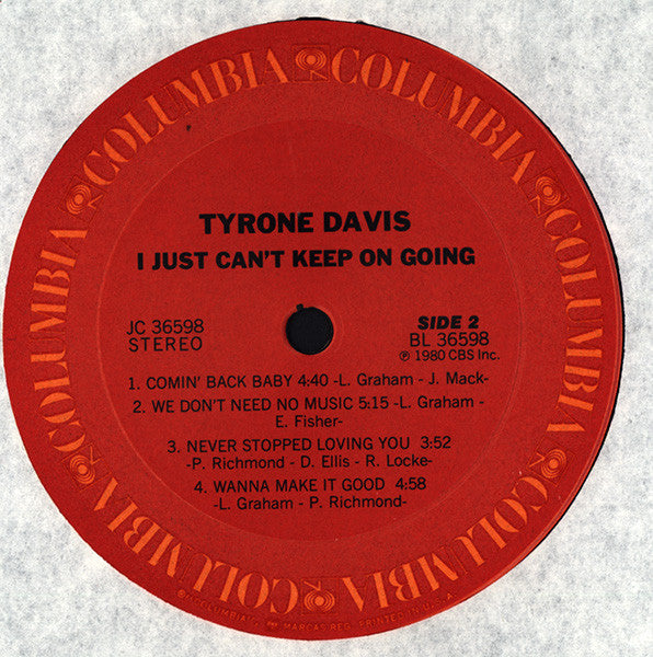 Tyrone Davis - I Just Can't Keep On Going