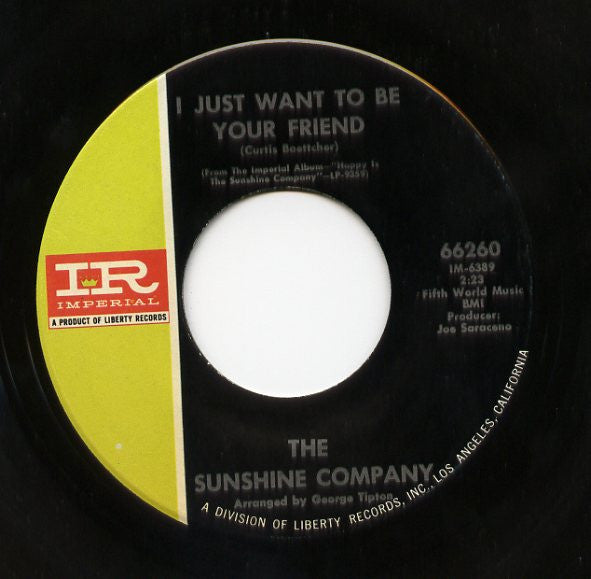 Sunshine Company, The - Back On The Street Again / I Just Want To Be Your Friend