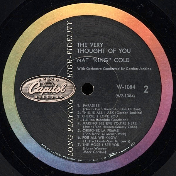 Nat King Cole, Gordon Jenkins And His Orchestra - The Very Thought Of You