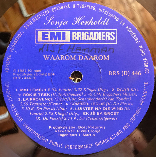Sonja Herholdt - Waarom Daarom