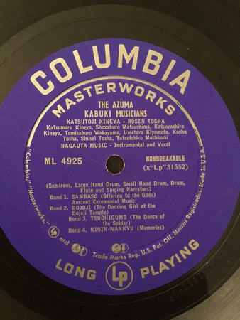 Azuma Kabuki Musicians, The - Nagauta Music And Original Music And Arrangements From Older Classics