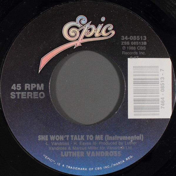 Luther Vandross - She Won't Talk To Me