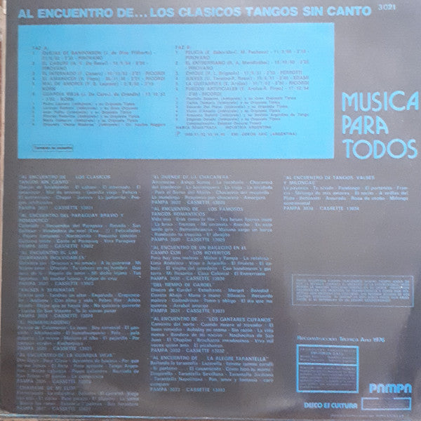 Various - Al Encuentro De... Los Clasicos Tangos Sin Canto
