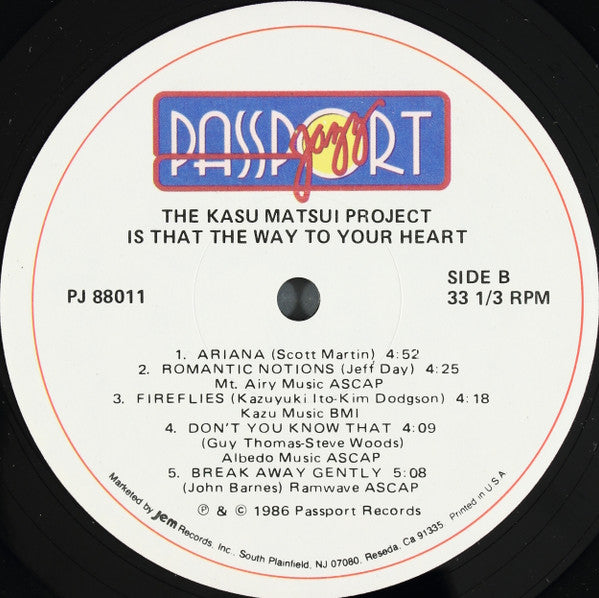 Kazu Matsui Project, The Featuring Greg Walker, Phillip Ingram And Norman Dozier - Is That The Way To Your Heart