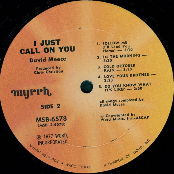 David Meece - I Just Call On You
