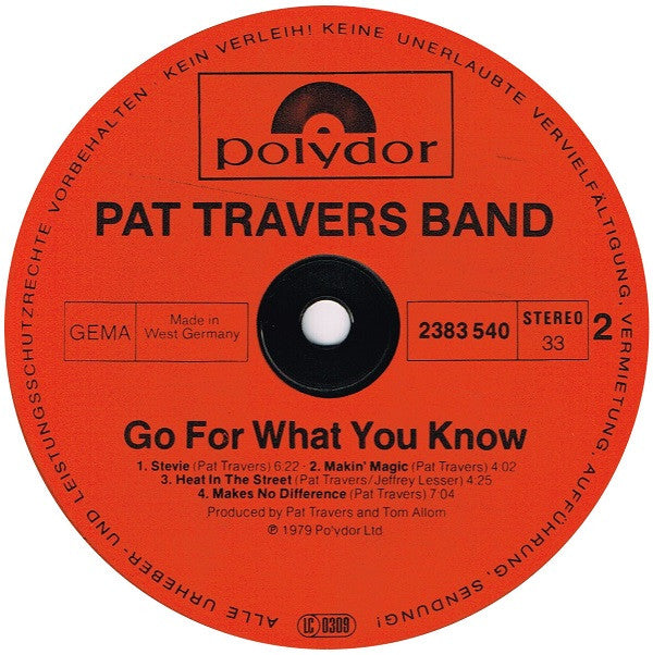Pat Travers Band - Live! Go For What You Know