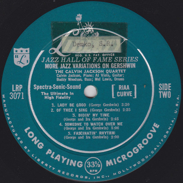 Calvin Jackson And His Orchestra / Calvin Jackson Quartet, The - Jazz Variations On Gershwin's Rhapsody In Blue